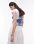 Фото #4 товара Topshop abstract watercolour cap sleeve top in blue