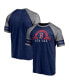 ფოტო #2 პროდუქტის Men's Heather Navy Boston Red Sox Utility Two-Stripe Raglan Tri-Blend T-shirt