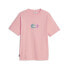 Фото #1 товара Puma Downtown Relaxed Graphic Crew Neck Short Sleeve T-Shirt Womens Pink Casual