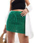 Mango crochet mini skirt in green