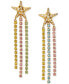 ფოტო #1 პროდუქტის by Nadri 18k Gold-Plated Multicolor Cubic Zirconia Starfish Statement Earrings