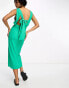 ASOS DESIGN Tall sleeveless cowl neck viscose midaxi dress with tie back detail in bright green