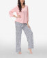 Фото #3 товара Women's Drop Sleeve Top with Wide Leg Lounge Pant Set, 2 Piece