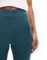 Фото #3 товара Monki super soft low waist flare jersey trousers in green