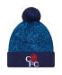 Фото #1 товара Men's Blue Chelsea Retro Allover Print Cuffed Knit Hat with Pom