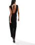 & Other Stories v front sleeveless wide leg jumpsuit with open back and tie waist in black Черный, M - EU 40-42 - фото #4