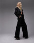 Фото #2 товара Topshop co-ord raw hem tuxedo wide leg tailored trouser in black