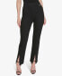 ფოტო #1 პროდუქტის Women's Split-Hem Mid-Rise Slim-Leg Pants