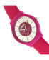 ფოტო #2 პროდუქტის Unisex Trinity Hot Pink Leatherette Strap Watch 36mm