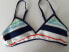 Spledid New V Neck Bralette Navy White Red Size S