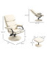 Фото #3 товара Recliner Chair with Ottoman, Swivel PU Leather High Back Armchair w/ Footrest Stool, 135° Adjustable Backrest and Thick Foam Padding for Home Office or Living Room, Cream White