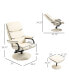 Recliner Chair with Ottoman, Swivel PU Leather High Back Armchair w/ Footrest Stool, 135° Adjustable Backrest and Thick Foam Padding for Home Office or Living Room, Cream White