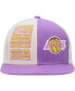 Фото #3 товара Men's Cream, Purple Los Angeles Lakers Hardwood Classics Pop Snapback Hat