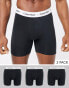 Фото #1 товара Calvin Klein Cotton Stretch 3 pack boxer briefs in black