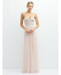 Фото #1 товара Strapless Floral Embroidered Corset Maxi Dress with Chiffon Skirt