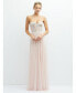 ფოტო #1 პროდუქტის Strapless Floral Embroidered Corset Maxi Dress with Chiffon Skirt