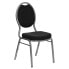 Фото #4 товара Hercules Series Teardrop Back Stacking Banquet Chair In Black Patterned Fabric - Silver Vein Frame