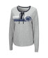 Фото #2 товара Women's Heathered Gray Penn State Nittany Lions Sundial Tri-Blend Long Sleeve Lace-Up T-shirt