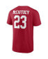 ფოტო #4 პროდუქტის Men's Christian McCaffrey Scarlet San Francisco 49ers Player Icon Name and Number T-shirt