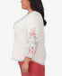 ფოტო #2 პროდუქტის Plus Size Sedona Sky Sedona Split Neck Embroidered Top