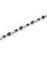 ფოტო #3 პროდუქტის Blue Sapphire (3-3/8 ct. t.w.) & White Sapphire (5/8 ct. t.w.) Mixed Cut Tennis Bracelet in Sterling Silver