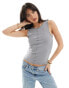 JDY front seam tank top in grey