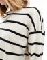 Фото #4 товара Monki oversize long sleeve t-shirt in off-white with black stripes