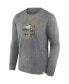 Фото #3 товара Men's Heather Charcoal Distressed New Orleans Saints Washed Primary Long Sleeve T-shirt