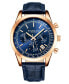 ფოტო #1 პროდუქტის Men's Monaco Blue Leather, Blue Dial, 44mm Round Watch