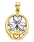 ფოტო #1 პროდუქტის 14k Gold and Sterling Silver Charm, Claddagh and Shamrock Charm