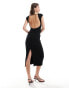 Hollister low back dress with build in support in black Черный, XXS - 2XS - фото #2