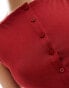 Фото #3 товара ASOS DESIGN textured button through tank top in red