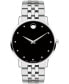 ფოტო #1 პროდუქტის Men's Swiss Museum Classic Diamond-Accent Stainless Steel Bracelet Watch 40mm