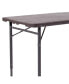 4-Foot Height Adjustable Bi-Fold Dark Gray Plastic Folding Table With Handle