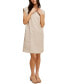 Фото #1 товара Solid Linen Sheath Dress W/ Shoulder Pads