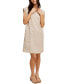 ფოტო #1 პროდუქტის Solid Linen Sheath Dress W/ Shoulder Pads