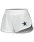 ფოტო #2 პროდუქტის Women's White Dallas Cowboys Fluffy Pullover Sweatshirt and Shorts Sleep Set