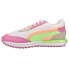 Фото #3 товара Puma City Rider Translucent Lace Up Womens Green, Orange, Pink, White Sneakers