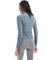 Gym King 365 1/4 zip long sleeve top in petrol blue Голубой, 42 - фото #3