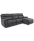 Hutchenson 3-Pc. Fabric Chaise Sectional with Power Recliner and Power Headrest