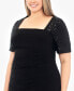Фото #3 товара Plus Size Square-Neck Sequin-Sleeve Dress
