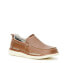 Фото #1 товара George Men's Brown Leather Low Top Moc Toe Casual Slip On Walking Shoes Size 9M