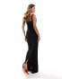 Фото #2 товара ASOS DESIGN padded strap detail square neck maxi dress in black