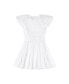 Toddler Girls Organic Cotton Short Flutter Sleeve Sweater Dress White diamond pointelle, 3T - фото #3