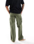 ASOS DESIGN baggy cargo trouser with knee pleats in khaki