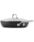 Hard-Anodized Induction Nonstick Frying Pan with Lid, 12.25", Matte Black