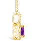 Фото #3 товара Macy's amethyst (7/8 Ct. T.W.) and Diamond (1/5 Ct. T.W.) Halo Pendant Necklace in 14K Yellow Gold