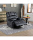 Large Manual Recliner Chair In Fabric For Living Room, Gray