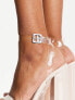 Фото #7 товара Public Desire Wide Fit Calla platform heeled sandals in beige patent