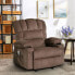 Фото #8 товара Recliner Chair Massage Heating Sofa With USB And Side Pocket 2 Cup Holders (Brown)